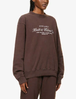 Health And Wellness Club Cotton-jersey Sweatshirt -Whistles Shop R04090260 CHOCOLATEWHITE ALT02