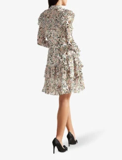Ted Baker Aisha Folk Floral-print Woven Mini Dress 5 Ted Baker Aisha Folk Floral-print Woven Mini Dress -Whistles Shop R04093894 IVORY ALT02