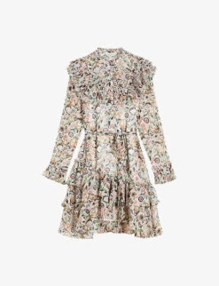 Ted Baker Aisha Folk Floral-print Woven Mini Dress