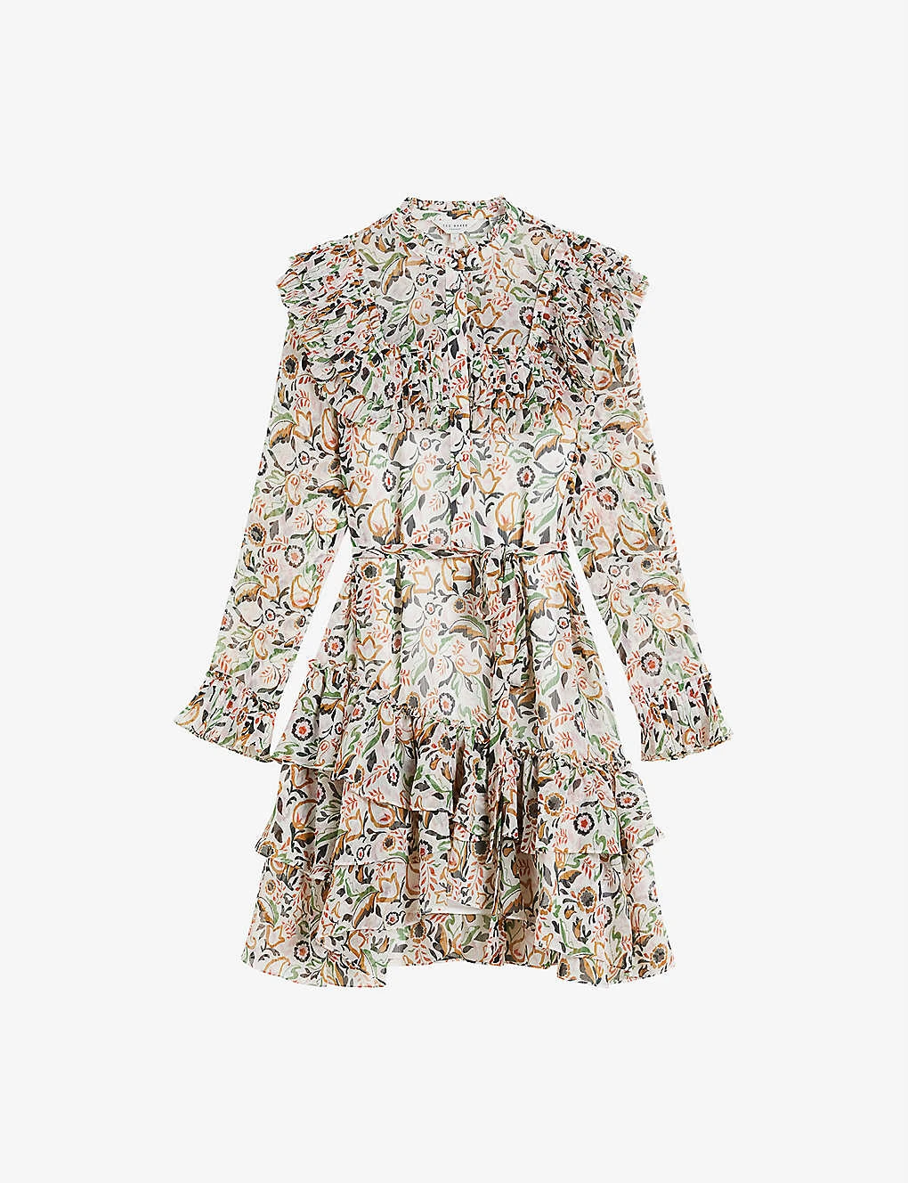 Ted Baker Aisha Folk Floral-print Woven Mini Dress 1 Ted Baker Aisha Folk Floral-print Woven Mini Dress