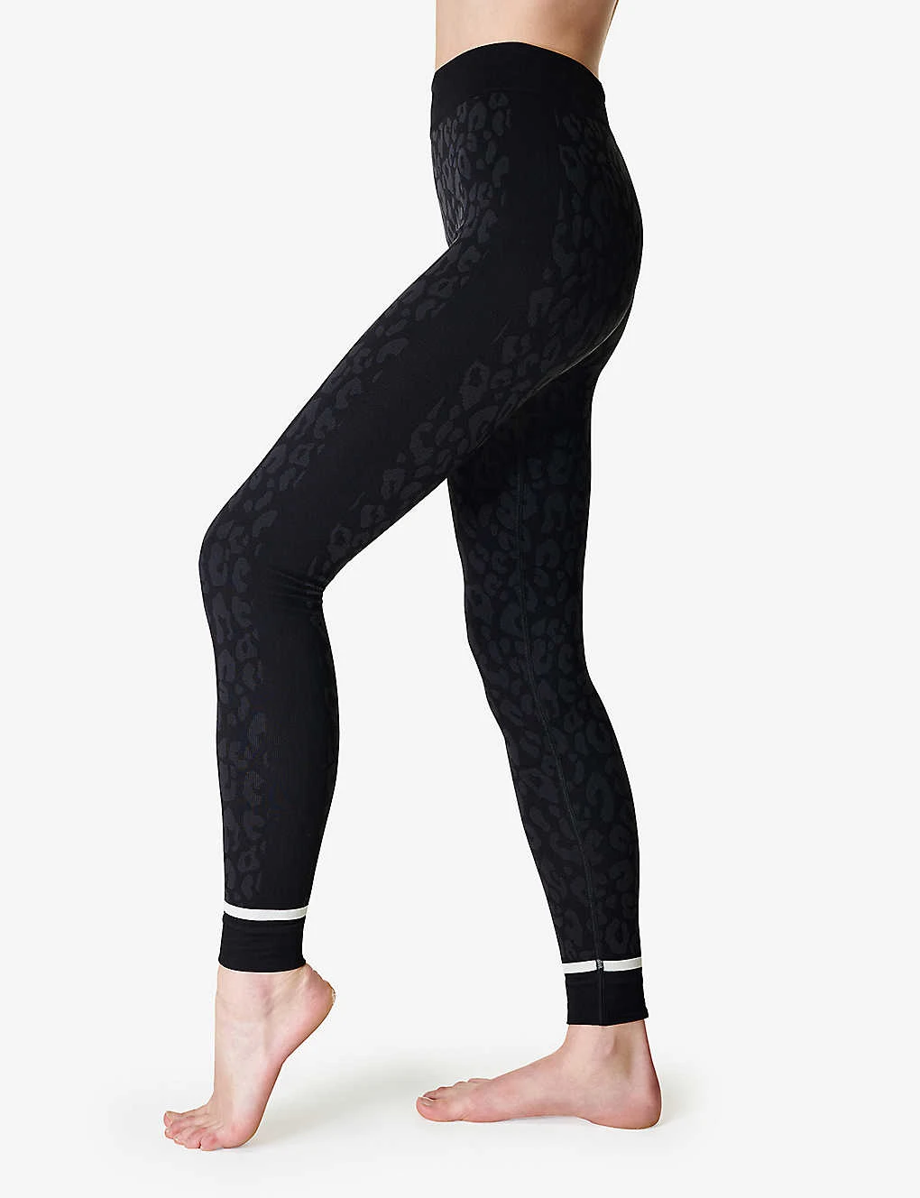 Sweaty Betty Leopard Jacquard Stretch-jersey Leggings 3 Sweaty Betty Leopard Jacquard Stretch-jersey Leggings - Image 3
