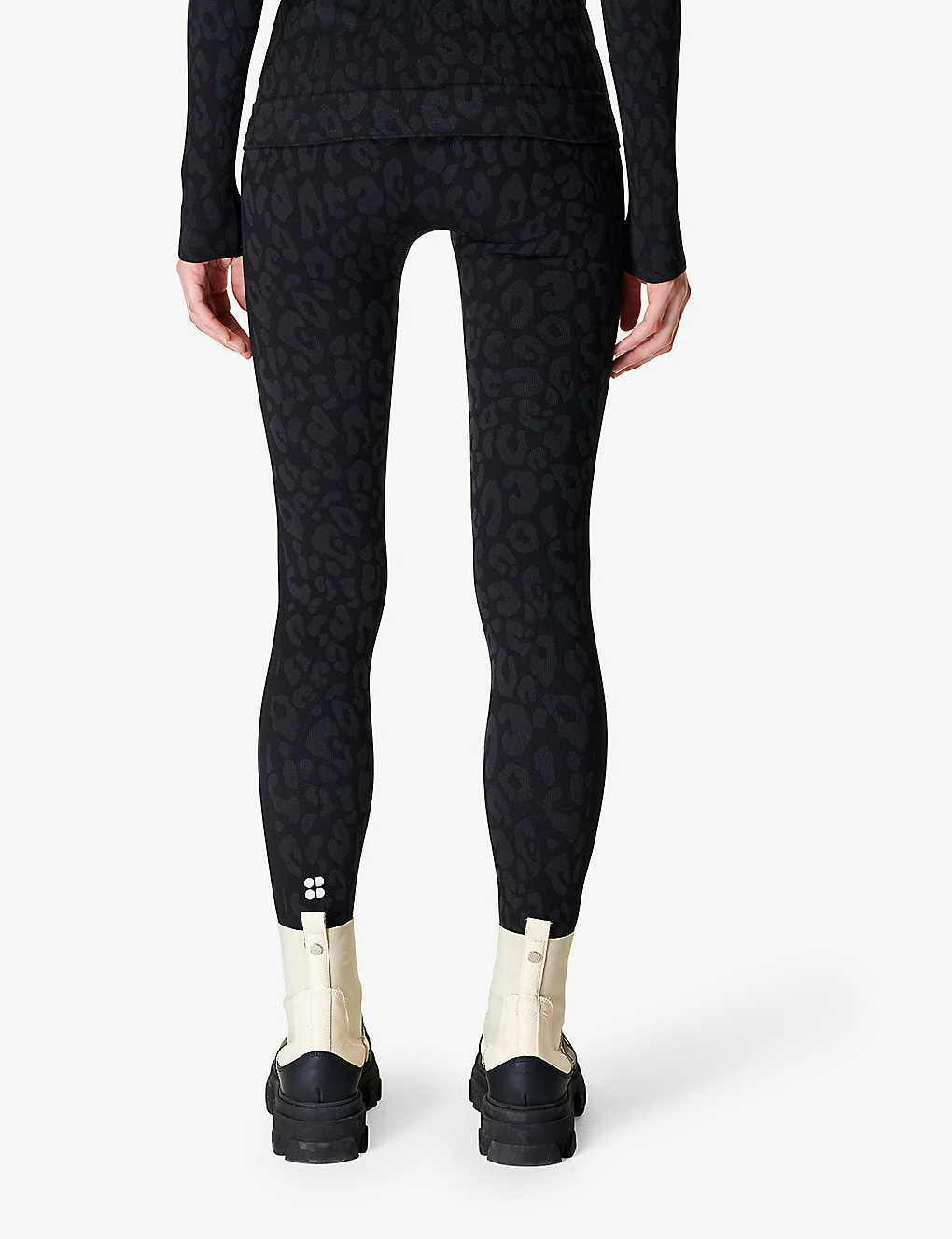 Sweaty Betty Leopard Jacquard Stretch-jersey Leggings 4 Sweaty Betty Leopard Jacquard Stretch-jersey Leggings - Image 4