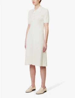 Joseph Egyptian Ribbed-cotton Midi Dress -Whistles Shop R04095324 IVORY ALT02