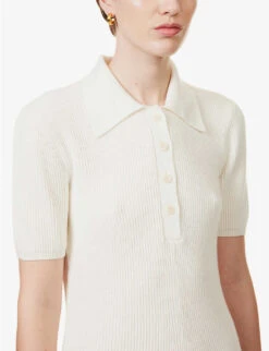 Joseph Egyptian Ribbed-cotton Midi Dress -Whistles Shop R04095324 IVORY ALT04