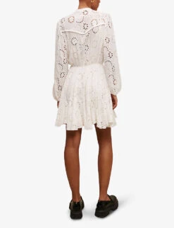 Maje Broderie Anglaise-embroidered Woven Mini Dress -Whistles Shop R04101527 BLANC ALT03