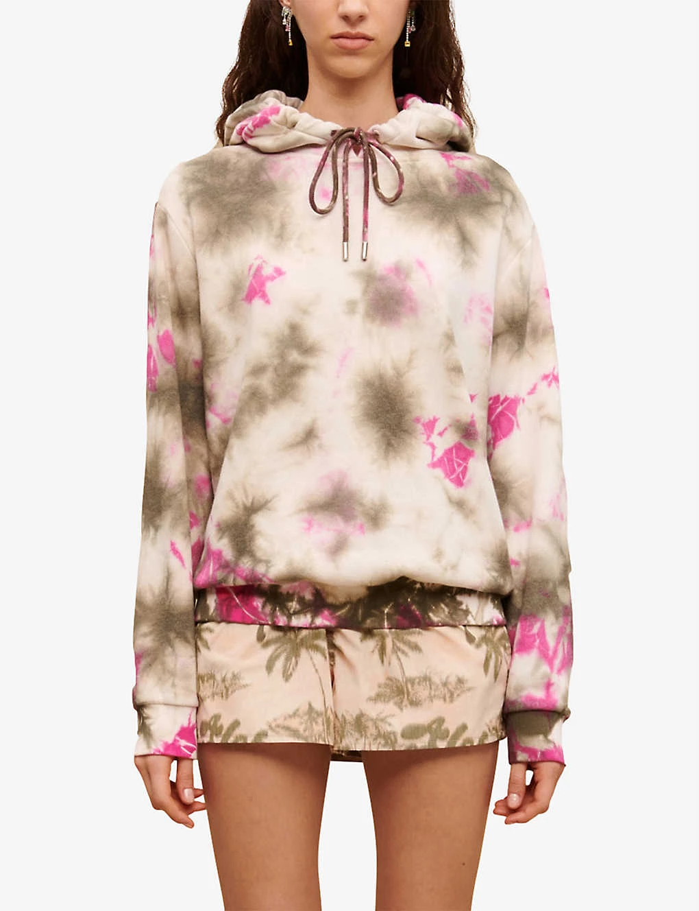 Maje Tie-dye Relaxed-fit Cotton-blend Hoody 3 Maje Tie-dye Relaxed-fit Cotton-blend Hoody - Image 3