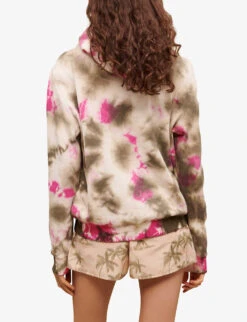 Maje Tie-dye Relaxed-fit Cotton-blend Hoody 8 Maje Tie-dye Relaxed-fit Cotton-blend Hoody -Whistles Shop R04101946 MULTICOLOR ALT03