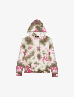 Maje Tie-dye Relaxed-fit Cotton-blend Hoody