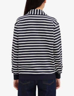 CLAUDIE PIERLOT Striped Knitted Cotton-blend Polo Shirt 9 CLAUDIE PIERLOT Striped Knitted Cotton-blend Polo Shirt -Whistles Shop R04103283 DIVERS ALT03