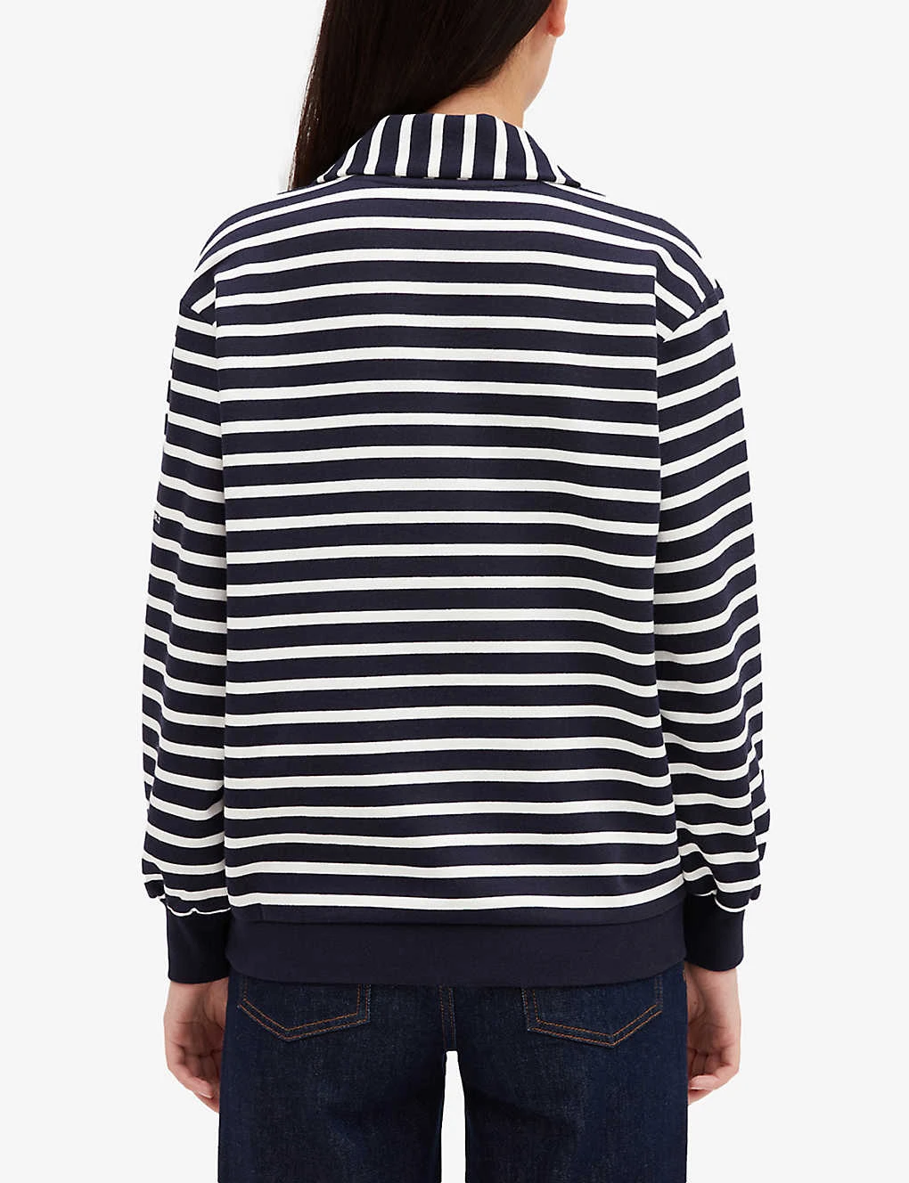 CLAUDIE PIERLOT Striped Knitted Cotton-blend Polo Shirt 4 CLAUDIE PIERLOT Striped Knitted Cotton-blend Polo Shirt - Image 4