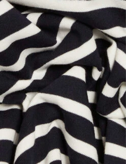 CLAUDIE PIERLOT Striped Knitted Cotton-blend Polo Shirt 11 CLAUDIE PIERLOT Striped Knitted Cotton-blend Polo Shirt -Whistles Shop R04103283 DIVERS ALT05