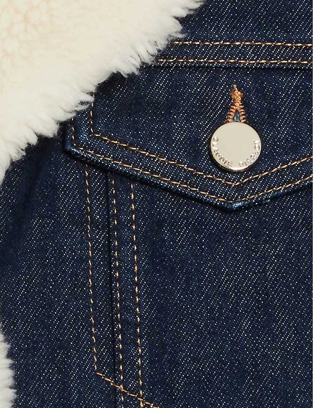 CLAUDIE PIERLOT Vague Faux-shearling Trimmed Denim Jacket 5 CLAUDIE PIERLOT Vague Faux-shearling Trimmed Denim Jacket - Image 5