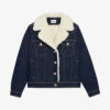 CLAUDIE PIERLOT Vague Faux-shearling Trimmed Denim Jacket