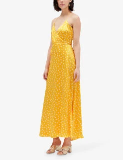 CLAUDIE PIERLOT Polka-dot Wrap-around Silk Midi Dress -Whistles Shop R04108116 DIVERS ALT02