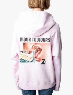 Zadig & Voltaire Geogry Graphic-print Cotton-blend Hoody -Whistles Shop R04109046 ROSECHINE ALT03