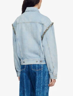 Sandro Rhinestone-embellished Denim Jacket -Whistles Shop R04111301 DENIMJEAN ALT03