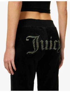 Juicy Couture Rhinestone-embellished Drawstring-waist Jogging Bottoms -Whistles Shop R04111457 BLACK ALT04