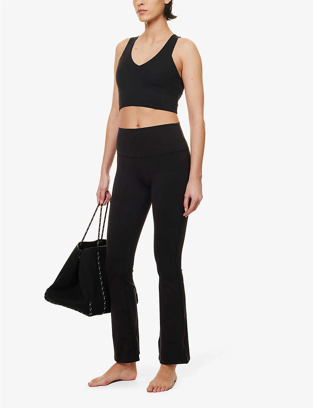 Airbrush Flared-leg High-rise Stretch-woven Leggings 2 Airbrush Flared-leg High-rise Stretch-woven Leggings - Image 2