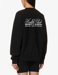 Made In The USA Logo-print Cotton Sweatshirt -Whistles Shop R04115920 BLACKWHITE ALT03