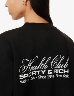 Made In The USA Logo-print Cotton Sweatshirt -Whistles Shop R04115920 BLACKWHITE ALT04
