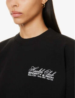 Made In The USA Logo-print Cotton Sweatshirt -Whistles Shop R04115920 BLACKWHITE ALT05