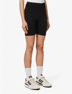 Made In The USA Brand-print Stretch-cotton Shorts -Whistles Shop R04115922 BLACKWHITE ALT02