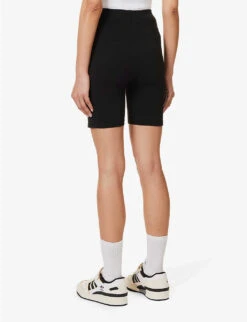 Made In The USA Brand-print Stretch-cotton Shorts -Whistles Shop R04115922 BLACKWHITE ALT03