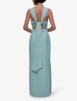 Whistles Tie Back Stretch-crepe Maxi Dress 9 Whistles Tie Back Stretch-crepe Maxi Dress -Whistles Shop R04118636 ALT03