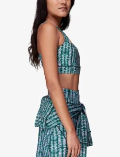Whistles Abstract-print Square-neck Stretch-recycled Nylon Sports Bra -Whistles Shop R04119052 MULTICOLOURED ALT02