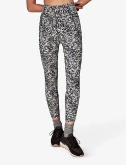 Whistles Speckled-print High-rise Stretch-recycled Nylon Leggings 8 Whistles Speckled-print High-rise Stretch-recycled Nylon Leggings -Whistles Shop R04119054 BLUE ALT02