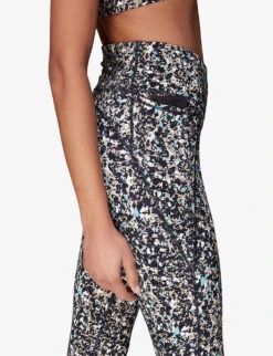 Whistles Speckled-print High-rise Stretch-recycled Nylon Leggings 10 Whistles Speckled-print High-rise Stretch-recycled Nylon Leggings -Whistles Shop R04119054 BLUE ALT04