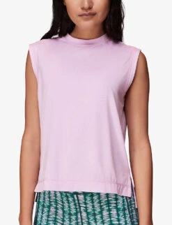 Whistles Boxy-fit Stretch-recycled Polyester Tank Top -Whistles Shop R04119059 PINK ALT02