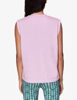 Whistles Boxy-fit Stretch-recycled Polyester Tank Top -Whistles Shop R04119059 PINK ALT03