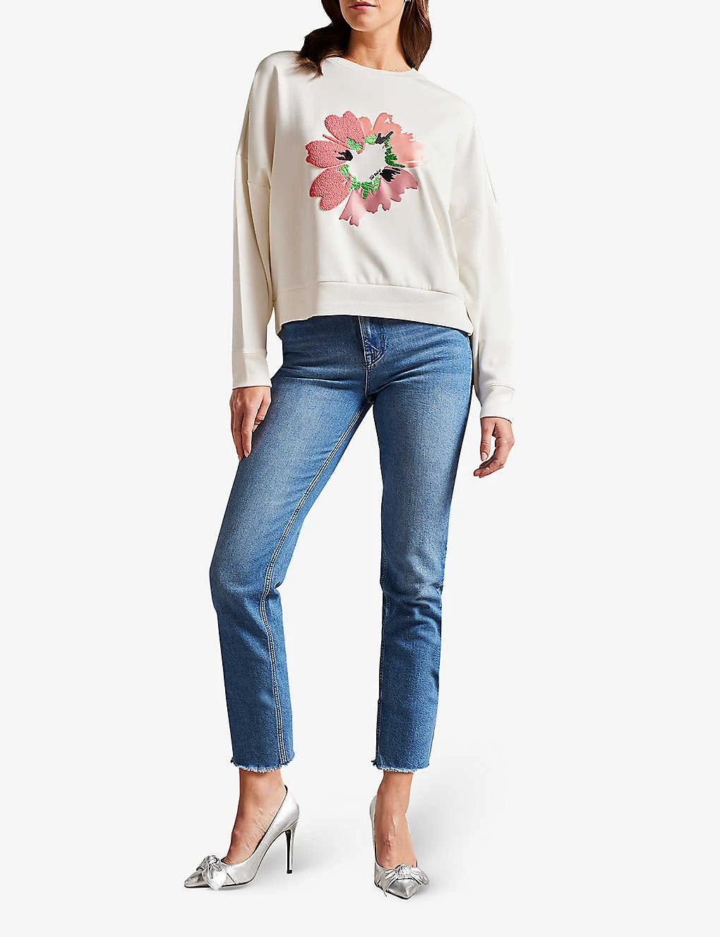 Ted Baker Marene Floral-print Embroidered Stretch-woven Sweatshirt 2 Ted Baker Marene Floral-print Embroidered Stretch-woven Sweatshirt - Image 2
