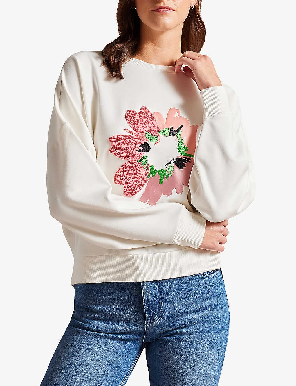 Ted Baker Marene Floral-print Embroidered Stretch-woven Sweatshirt 3 Ted Baker Marene Floral-print Embroidered Stretch-woven Sweatshirt - Image 3