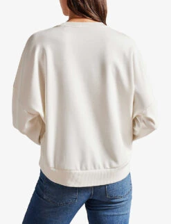 Ted Baker Marene Floral-print Embroidered Stretch-woven Sweatshirt 8 Ted Baker Marene Floral-print Embroidered Stretch-woven Sweatshirt -Whistles Shop R04121168 WHITE ALT03