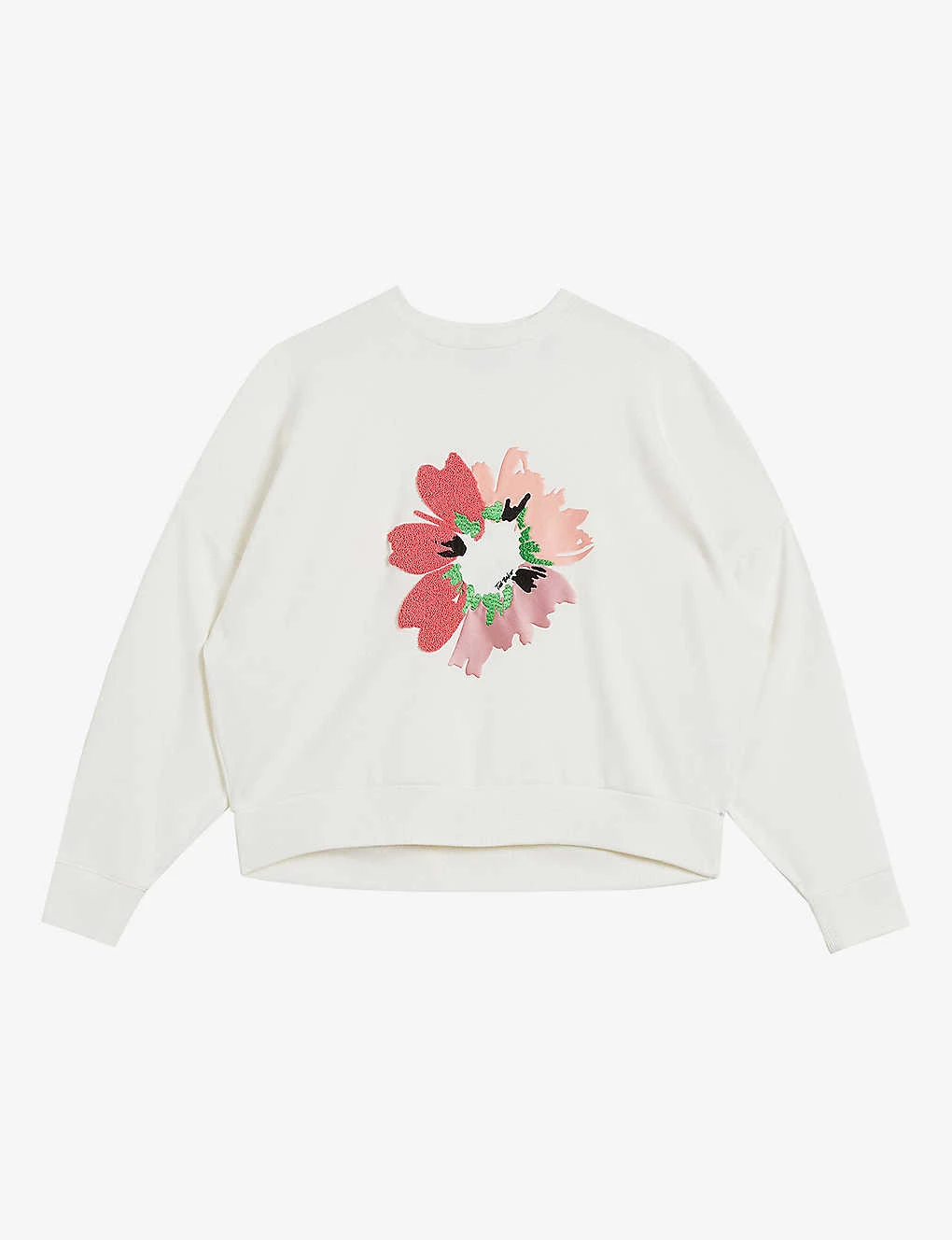 Ted Baker Marene Floral-print Embroidered Stretch-woven Sweatshirt 1 Ted Baker Marene Floral-print Embroidered Stretch-woven Sweatshirt