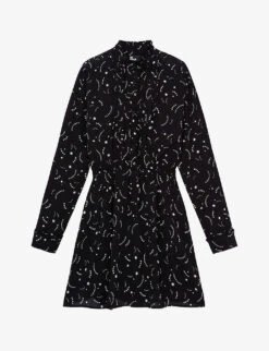 THE KOOPLES Star-print Ruffle-trim Woven Dress
