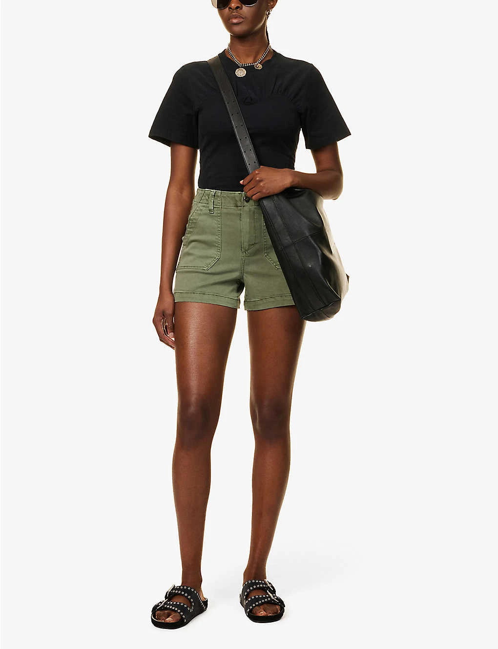 Paige Crush Mid-rise Stretch Cotton-blend Shorts 2 Paige Crush Mid-rise Stretch Cotton-blend Shorts - Image 2
