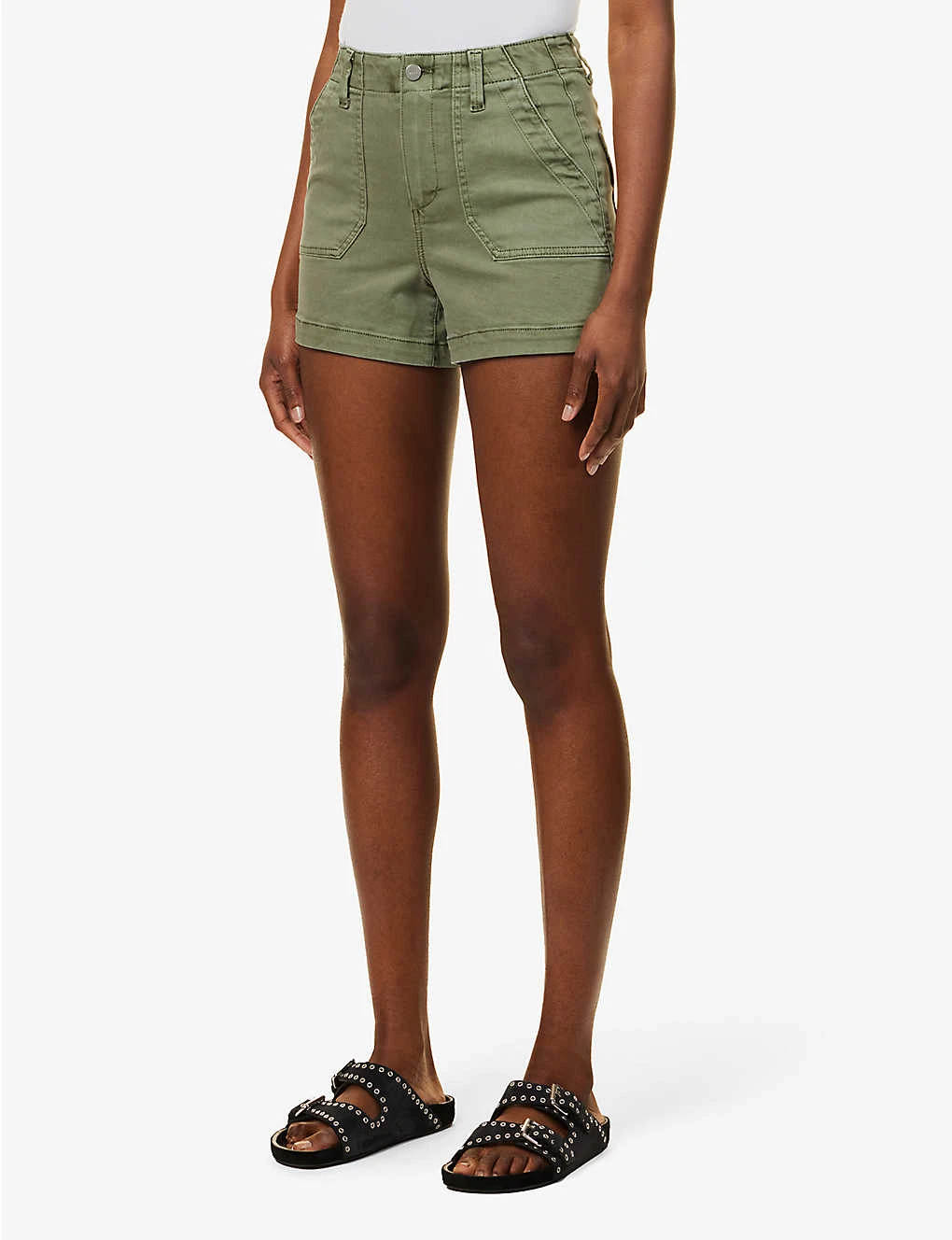 Paige Crush Mid-rise Stretch Cotton-blend Shorts 3 Paige Crush Mid-rise Stretch Cotton-blend Shorts - Image 3
