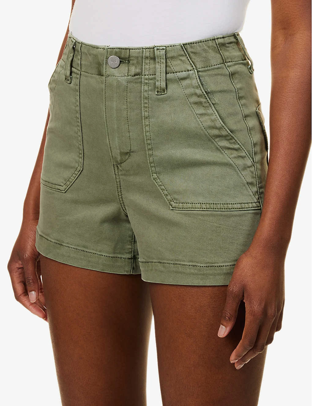 Paige Crush Mid-rise Stretch Cotton-blend Shorts 5 Paige Crush Mid-rise Stretch Cotton-blend Shorts - Image 5