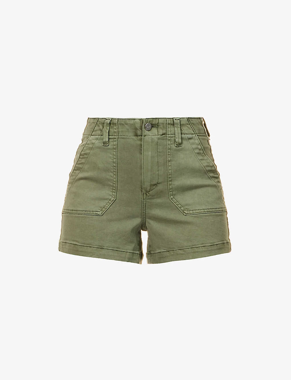 Paige Crush Mid-rise Stretch Cotton-blend Shorts 1 Paige Crush Mid-rise Stretch Cotton-blend Shorts