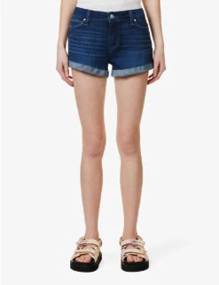 Paige Jimmy Jimmy Distressed Mid-rise Stretch-denim Shorts -Whistles Shop R04123092 MONARCH ALT02