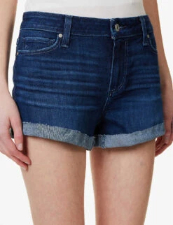 Paige Jimmy Jimmy Distressed Mid-rise Stretch-denim Shorts -Whistles Shop R04123092 MONARCH ALT05