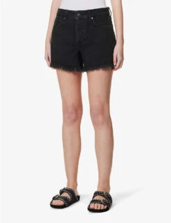 Paige Noella High-rise Denim Shorts 9 Paige Noella High-rise Denim Shorts -Whistles Shop R04123093 BLACKDOVEW ALT02