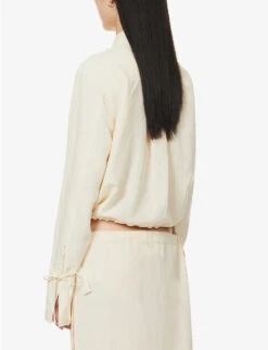 Toteme Boxy-fit Drawstring Hem Woven Shirt 9 Toteme Boxy-fit Drawstring Hem Woven Shirt -Whistles Shop R04124843 VANILLA ALT03