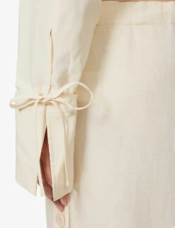 Toteme Boxy-fit Drawstring Hem Woven Shirt 11 Toteme Boxy-fit Drawstring Hem Woven Shirt -Whistles Shop R04124843 VANILLA ALT05