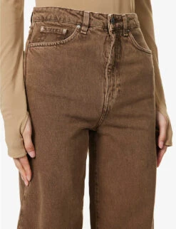 Toteme Tapered-leg High-rise Organic-denim Jeans 10 Toteme Tapered-leg High-rise Organic-denim Jeans -Whistles Shop R04124847 WASHEDCHOCOLATE ALT04