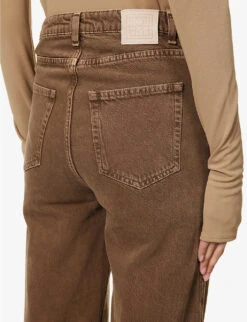 Toteme Tapered-leg High-rise Organic-denim Jeans 11 Toteme Tapered-leg High-rise Organic-denim Jeans -Whistles Shop R04124847 WASHEDCHOCOLATE ALT05