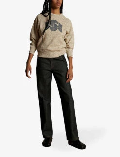 Soeur Pascal Logo-embroidered Cotton Sweatshirt 3 Soeur Pascal Logo-embroidered Cotton Sweatshirt -Whistles Shop R04125780 MOTTLEDECRU ALT01